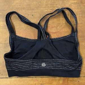 Athleta Black Sports Bra with White Stitching